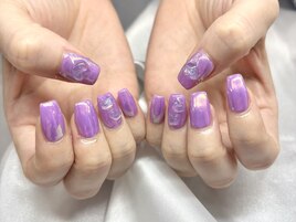 キラキラからーオーロラネイル