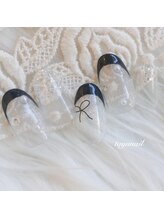 たゆ ネイル(たゆnail)/パラジェル黒フレンチネイル