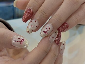 バレンタインネイル