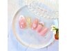 【期間限定！】白グラデにぷっくりハート☆5月キャンペーンネイル7150円