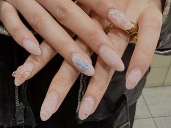 アイネイルズ 渋谷店(I nails)/【Momoka.h】レースクロムリボン
