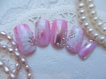 ★お花ミラーパウダーネイル★