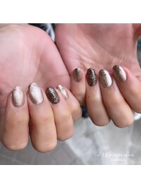 秋色キラキラネイル