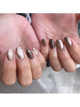 ルート12/秋色キラキラネイル