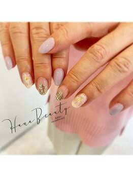 ハナビューティ アシヤ(Hana Beauty Ashiya)/ニュアンスフラワーネイル