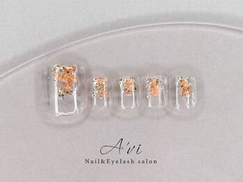 ネイルアンドアイラッシュ アヴィ(Nail and Eyelash A'vi)/フット定額デザイン ¥8100