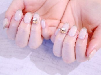 ラルネイル 大宮(Lull. nail)/*ベージュ*Vカット*