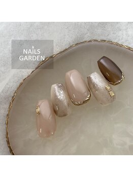 ネイルズガーデン(NAILS GARDEN)/ベージュニュアンスネイル