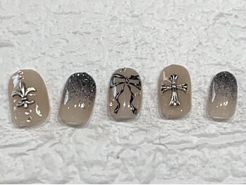 ネイルメゾン 天神店(NAIL MAISON)/クロムリボンラメグラ¥9000