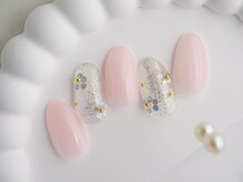 ホワイトネイル 難波店(WHITE NAIL)/クリアネイル/フラワー/上品ラメ