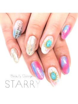 スターリー(STARRY)/夏ネイル がっつり ストーン