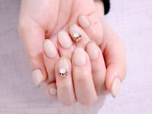 ラルネイル 大宮(Lull. nail)/＊ベージュ＊Ｖカットストーン＊