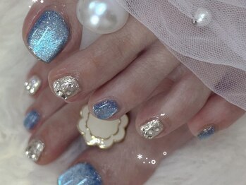 クリアージュ(Clearge)の写真/何度でも利用OK♪【フット定額4本Art★パーツ20粒込み¥7700】 【ワンカラー★パーツ20粒込み¥6600】