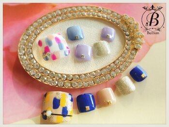 ネイルサロン ブリオン(Nail Salon Bullion)/ランダムペイントフットネイル