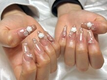 アイネイルズ 三宮店(I nails)/きらきらバラネイル￥9500