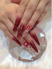 バレンタインネイル