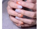 テラコッタ×ブルーラメグラデ