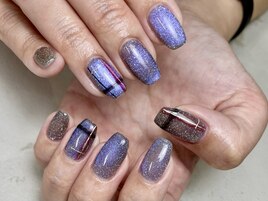 マグネットチェックネイル銀座