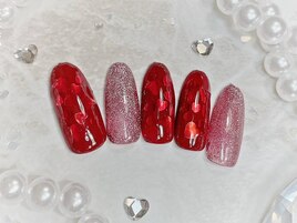 バレンタインネイル