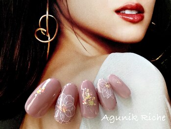 アグニークリッシェ(Agunik Riche)/【水彩フラワーネイル】