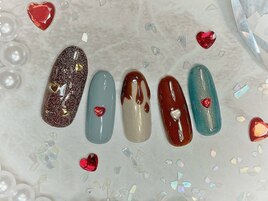 バレンタインネイル