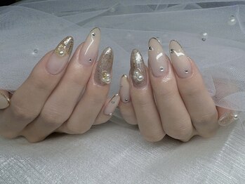 ネイルズバー 新宿店(Nails Bar)/パールゴールドエレガントネイル