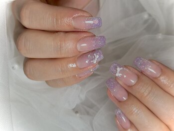 パープル透明感ラメ　グラデえ