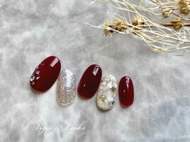 雪の結晶　クリスマスネイル