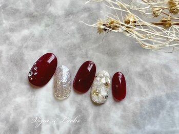 ヴィガー アンド ルックス 白金 目黒(Vigor&Looks)/雪の結晶　クリスマスネイル