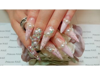 プリンセスネイル(Princess NAIL)/ストーンスカ+ツイードアート
