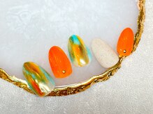 ルアナ(Luana.)/夏の塗りかけミラーネイル