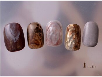 アイネイルズ 吉祥寺店(I nails)/奥行き冬ボルドーネイル