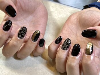 成人式*和柄ネイル