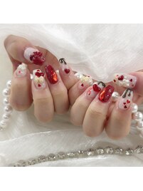 バレンタインネイル