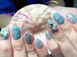 【自爪ネイル】ブルーネイル