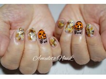 アムレート ネイル 蕨(Amuleto NaiL)/カフェラテ風アート・ハロウィン
