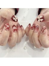サロンドウイ(salon de OUI)/ガーリーリボンネイル