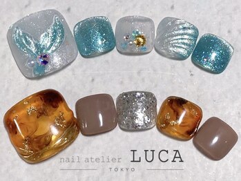ネイルアトリエルカ(nail atelier LUCA)の写真/夏～初秋フットは大理石ネイルやマグネットネイル等、華やかなトレンド大人可愛いネイルに♪