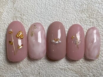 レイネイル 岐阜茜部店(RAY NAIL)/春っぽ、もやもやフラワーネイル