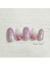 ナナネイル(Nana.Nail)/淡く儚い春のオーロラネイル　