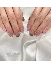 ヒールネイル(heal nail)/紫陽花色×マグネットfrench.
