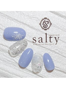 ネイルアンドアイラッシュサロン ソルティ 寺田町(salty)/雪うさぎネイル