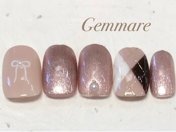 秋のアーガイルチェックネイル