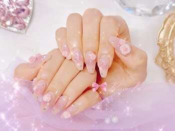 ワンホンネイル 新宿(Rumi Nail)/バラネイル/お花見/ローズ/新宿