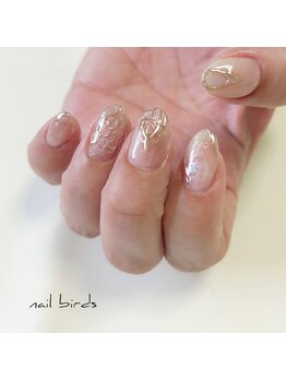 ネイルバーズ(nail birds)/ピンクゴールドニュアンスネイル