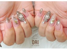 アークヘアーダイ ネイル アンド アイラッシュ(ARK HAIR DAI)/ビジューネイル(有料パーツ使用)