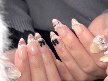 ユニネイル 池袋(Uni Nail)/ガーリーチェックネイル♪