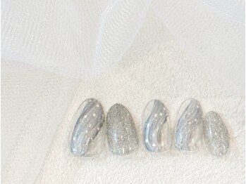 シルバー★クリアネイル/星ホロ