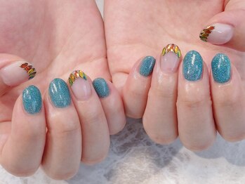 ラルネイル 大宮(Lull. nail)/＃リーフホロ＃ラメ