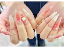 ネイルアイラッシュサロン ジョアアンジェ 難波店(joie ange)/チークネイル　白バラ　レース